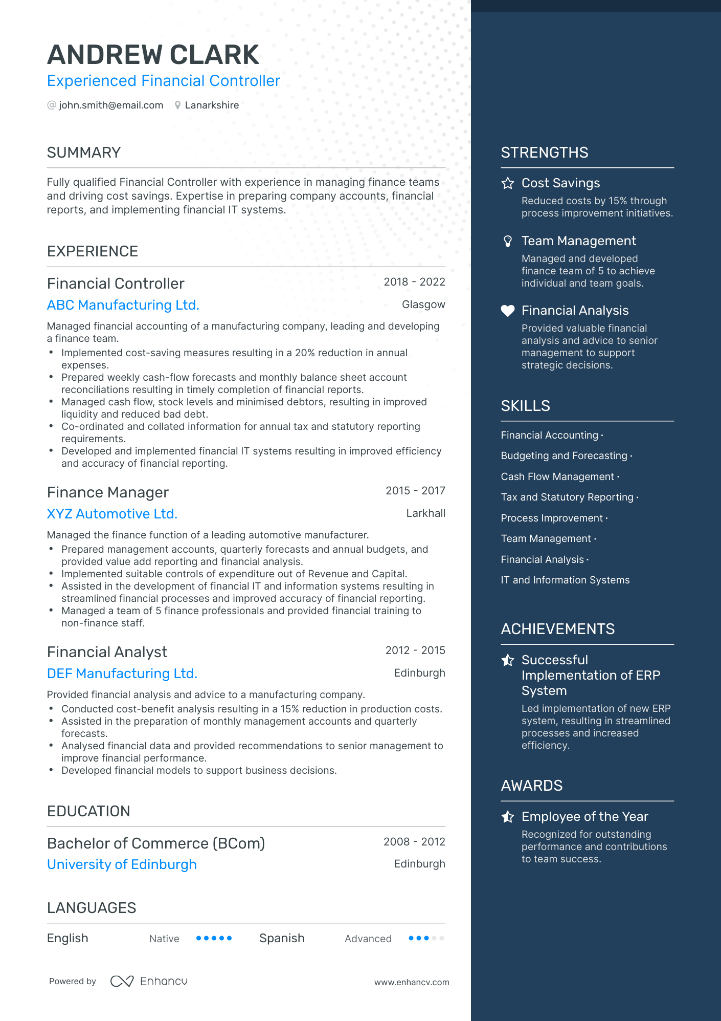 5 Financial Controller Resume Examples And Guide For 2023